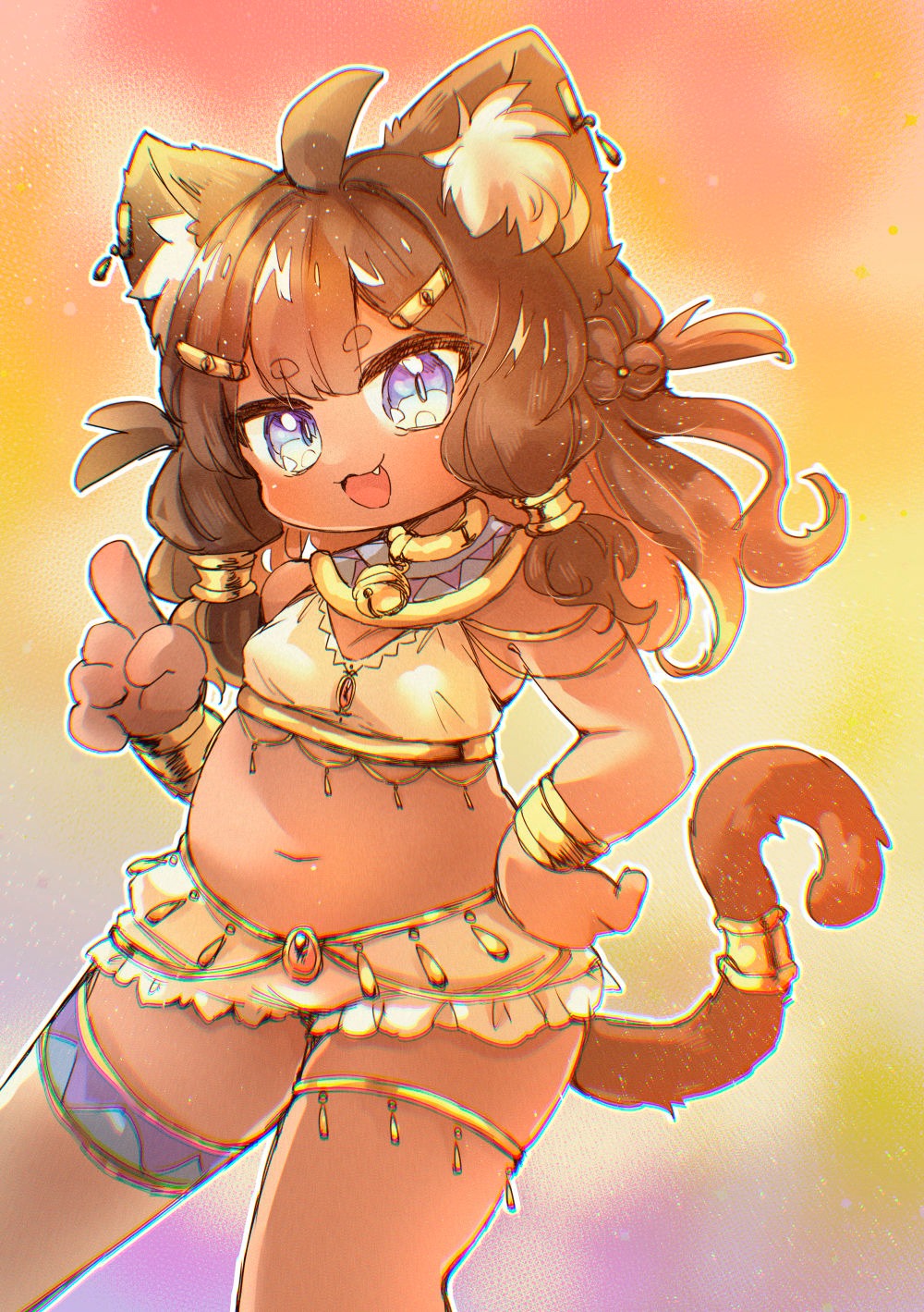 褐色エジプト猫耳ロリ