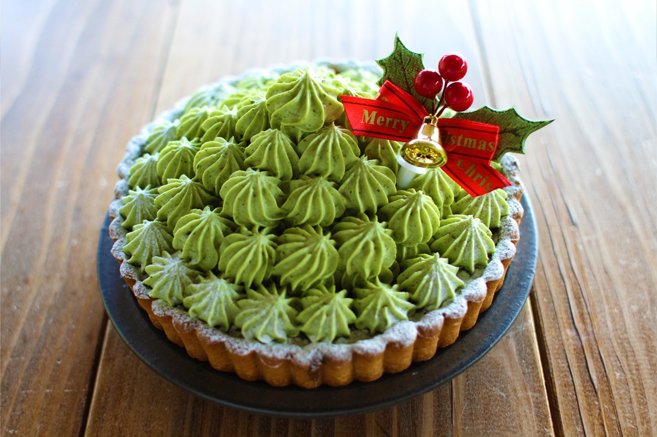 Green tea tiramisu tart