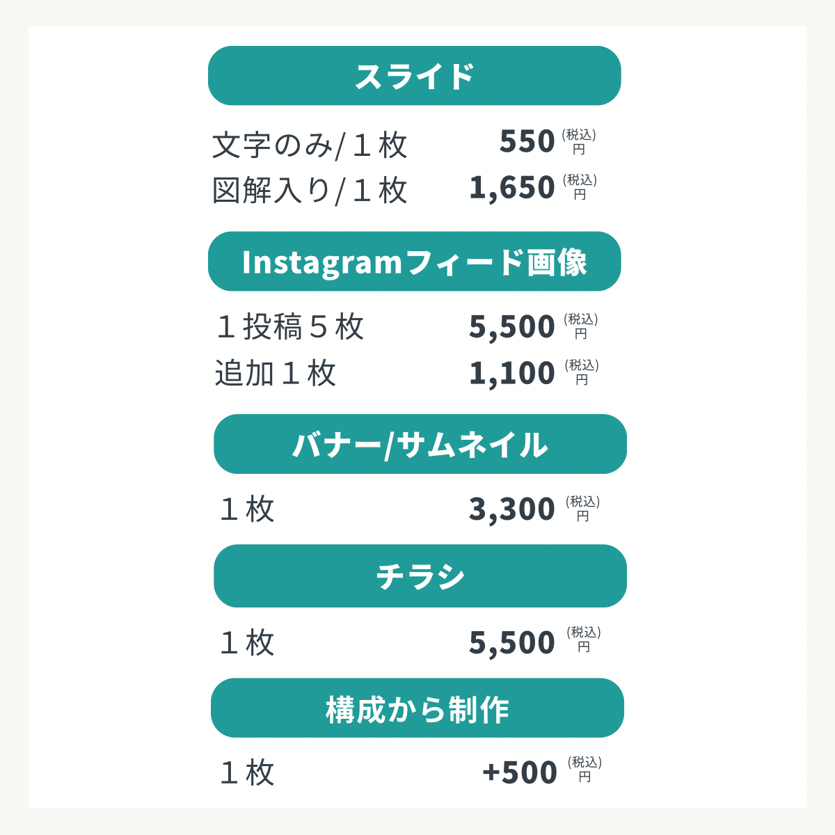 料金表